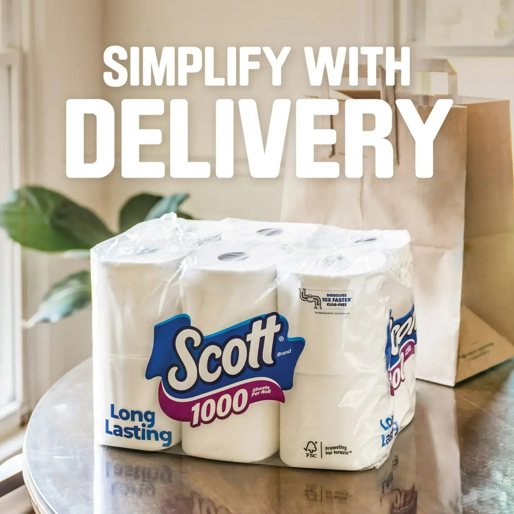 Scott 1000 Toilet Paper, 20 Rolls, 1,000 Sheets Per Roll