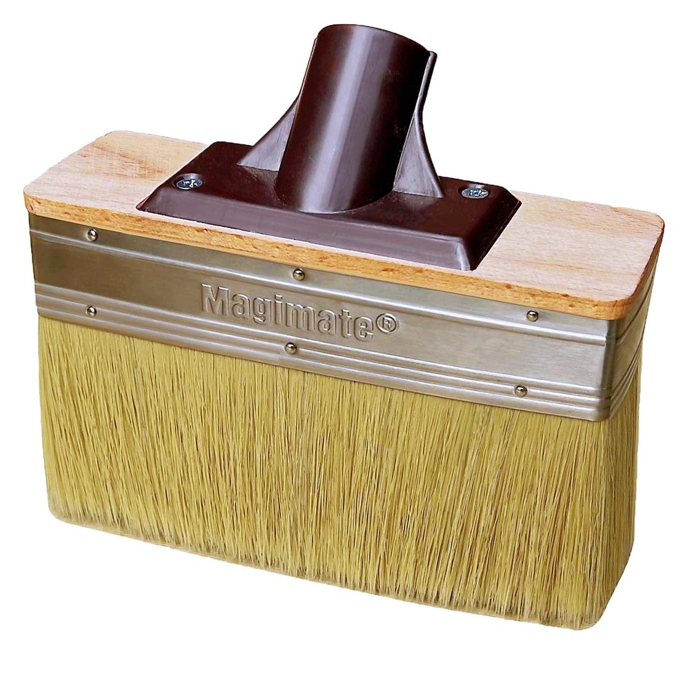 Deck Brush Stain Applicator by - Thick Soft Large Paint Brush Head with Threa...