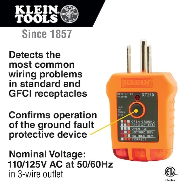 NEW Klein Tools ET45KITXT Voltage Testers and Receptacle Tester Kit