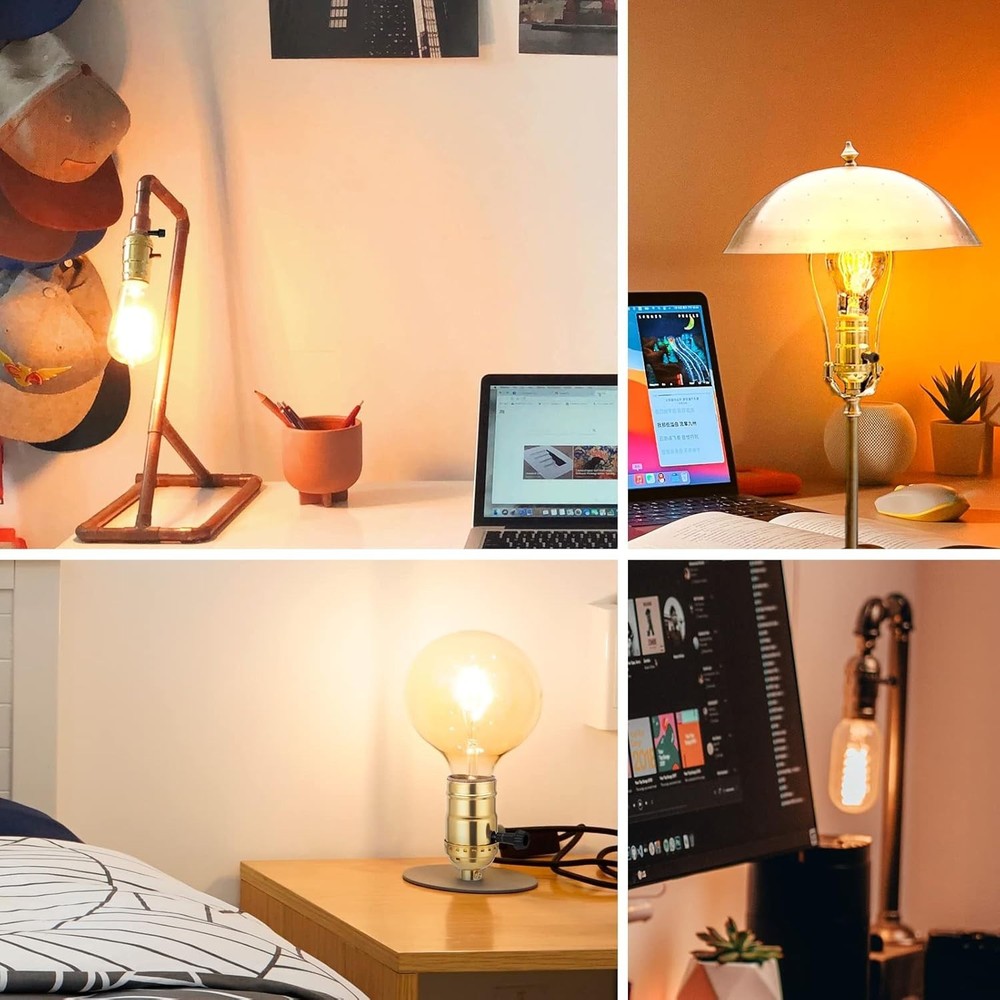 Listed 3-Way Lamp Socket Replacement, E26 Standard Threaded Base Light Socket...