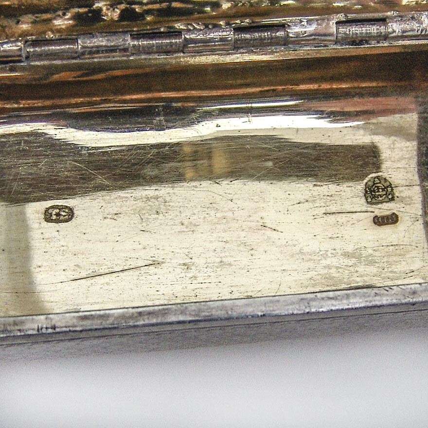 Austrian Engine Turned Snuff Box 813 Standard Silver 1864 Mono