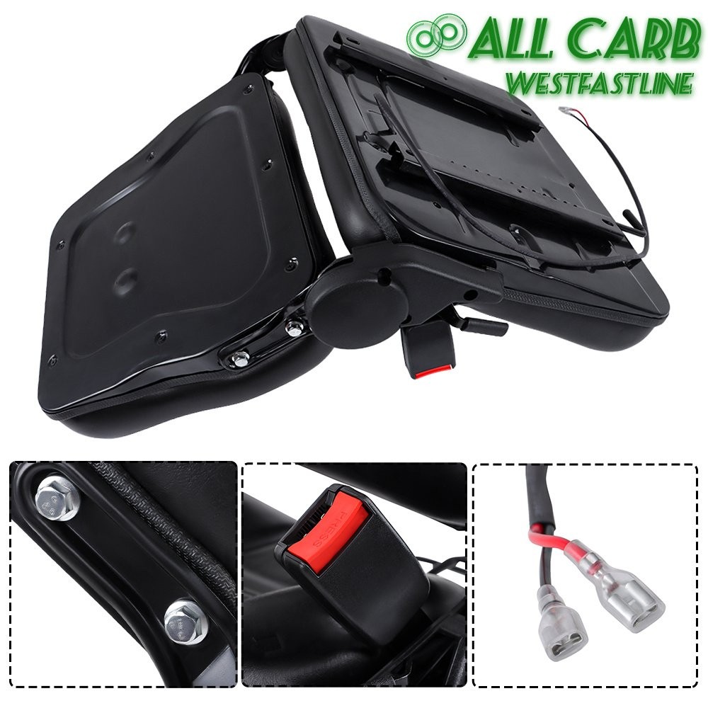 Black Universal Forklift Seat Fold Down Tractor Seat Micro Switch and Slide