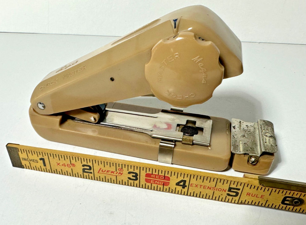 Vintage Magna Check Master Check Writer Protector Japan w/ Case