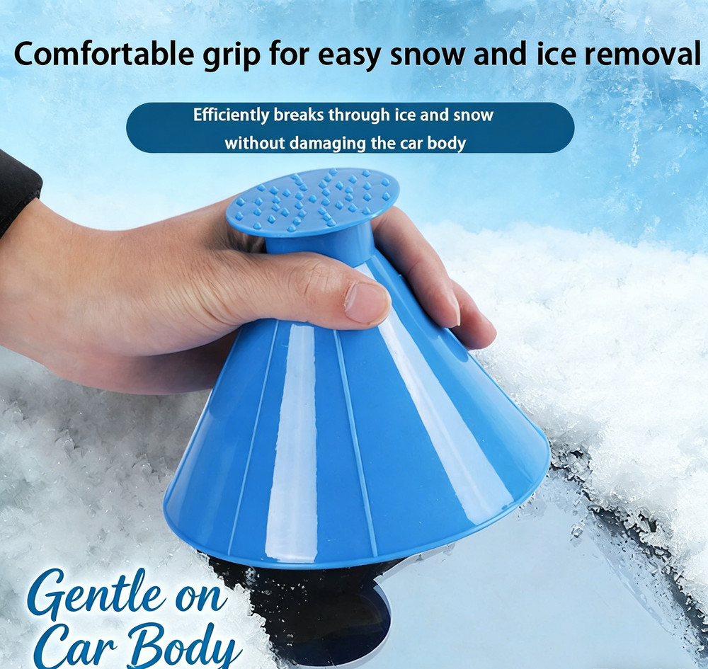 Car Windshield Snow/Ice Remover: Multi-Use Funnel Tool – Quick Winter Cleanup