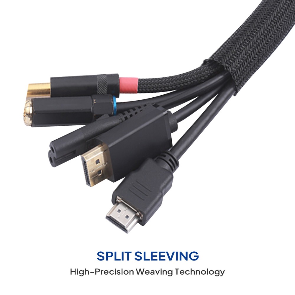 Split Braided Cable Sleeving Cords Wiring Loom Harness Tubes Manager Protector