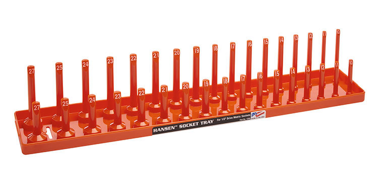 Hansen Global 1206 1/2" Dr. METRIC Socket Organizer ORANGE