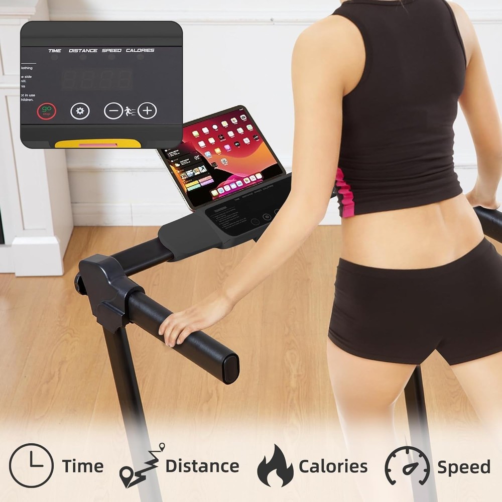 Compact Foldable Electric Treadmill Small Spaces Lightweight Folding with Handle