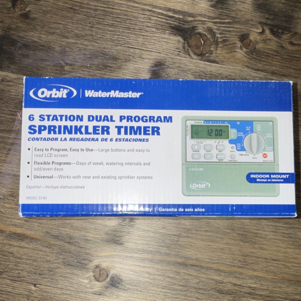 Orbit WaterMaster 57161 6 Station Dual Program LCD Indoor Sprinkler Controller