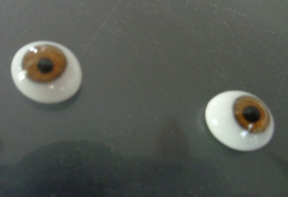 DOLL EYES - GLASS FLAT OVAL - 8MM - HAZEL