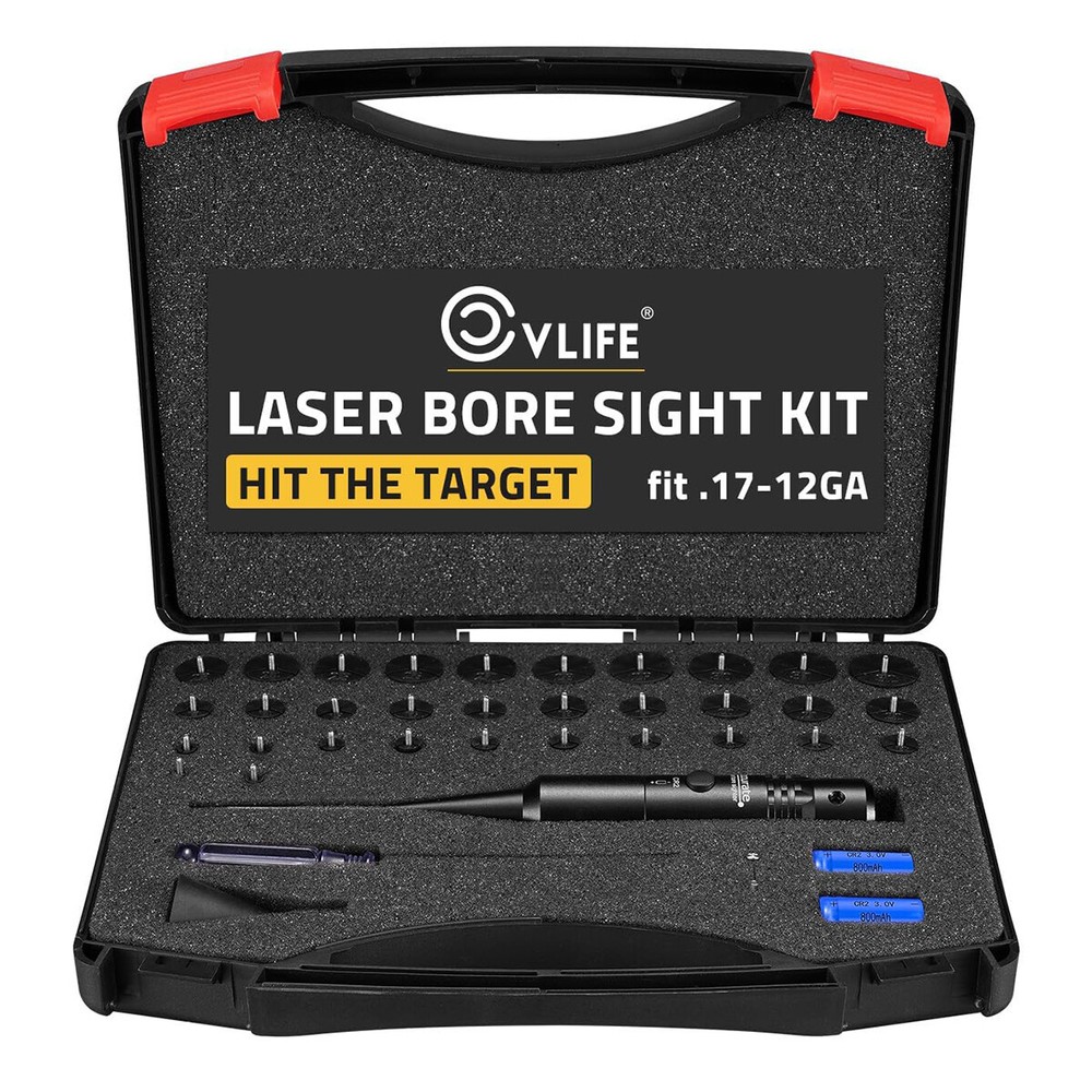 Professional Laser Bore Sight Kit For Multiple Caliber Upgraded Red Bore Sighter