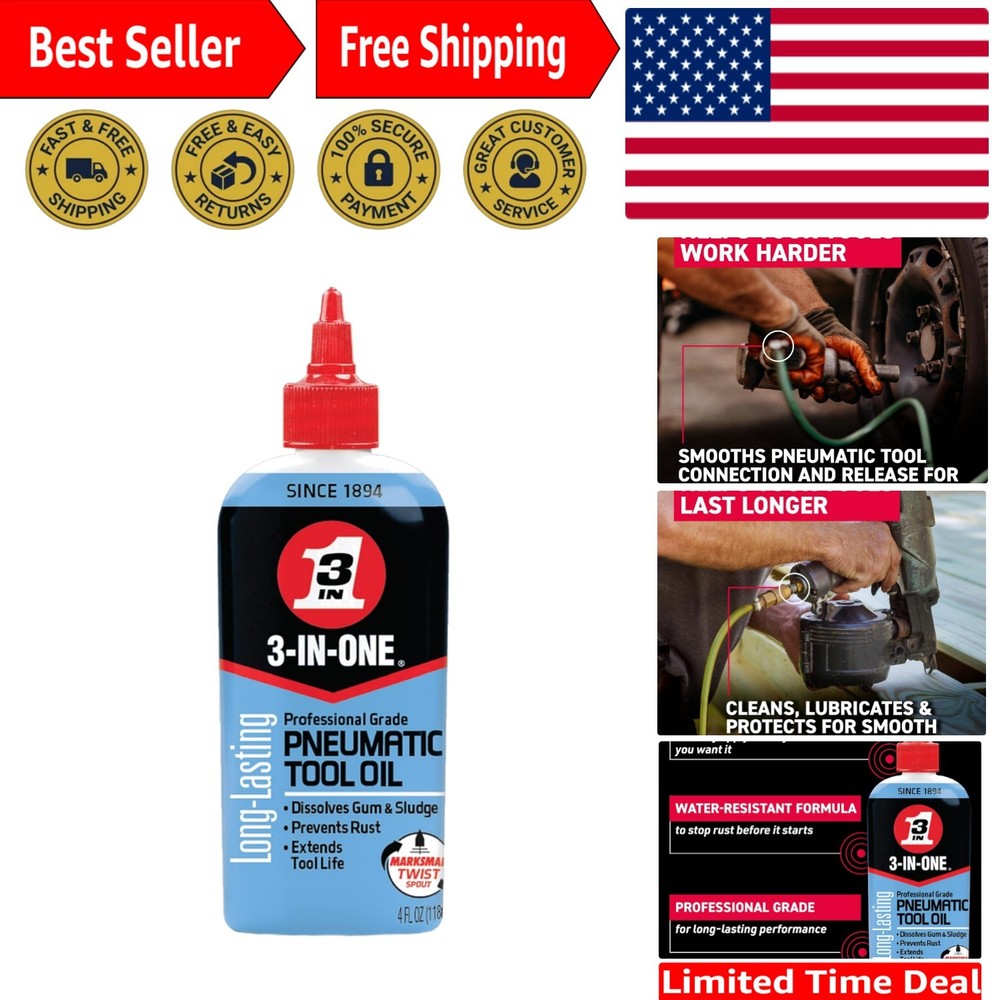 4 OZ Professional Tool Oil for Pneumatic Tools - Ultimate Moisture Protector