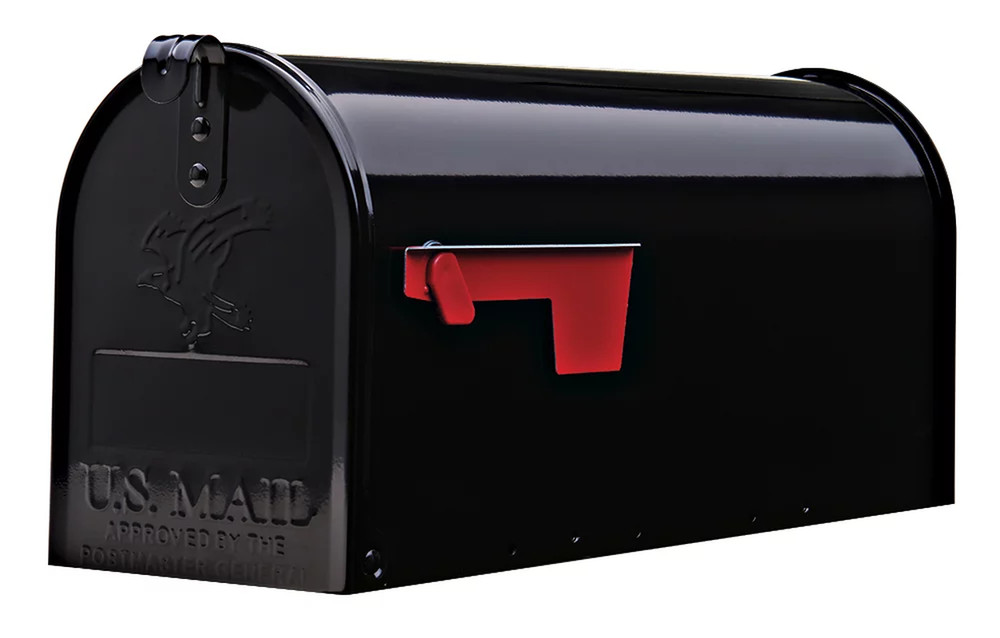 STEEL MAILBOX Standard Size Post Mounted Black