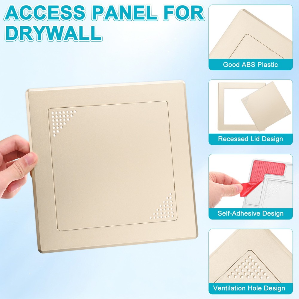 1-Pack Access Panel for Drywall, 6x6" Plastic [Gold Tone, Vented Square]