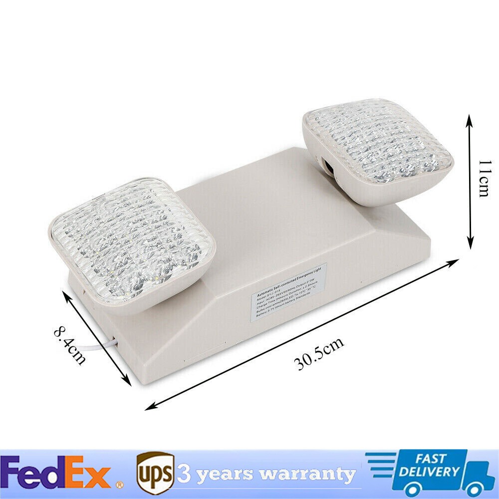 LED Emergency Exit Light with Backup Battery & Adjustable Dual Heads