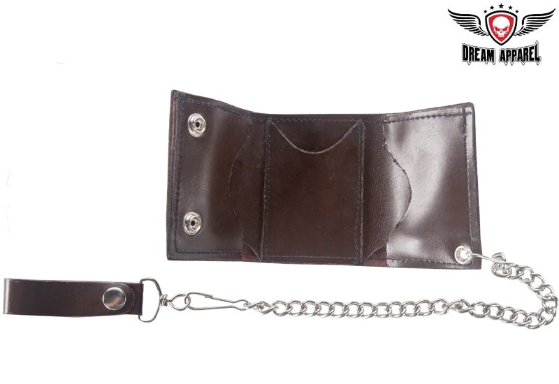 Biker Tri Fold Motorcycle Chain Wallet