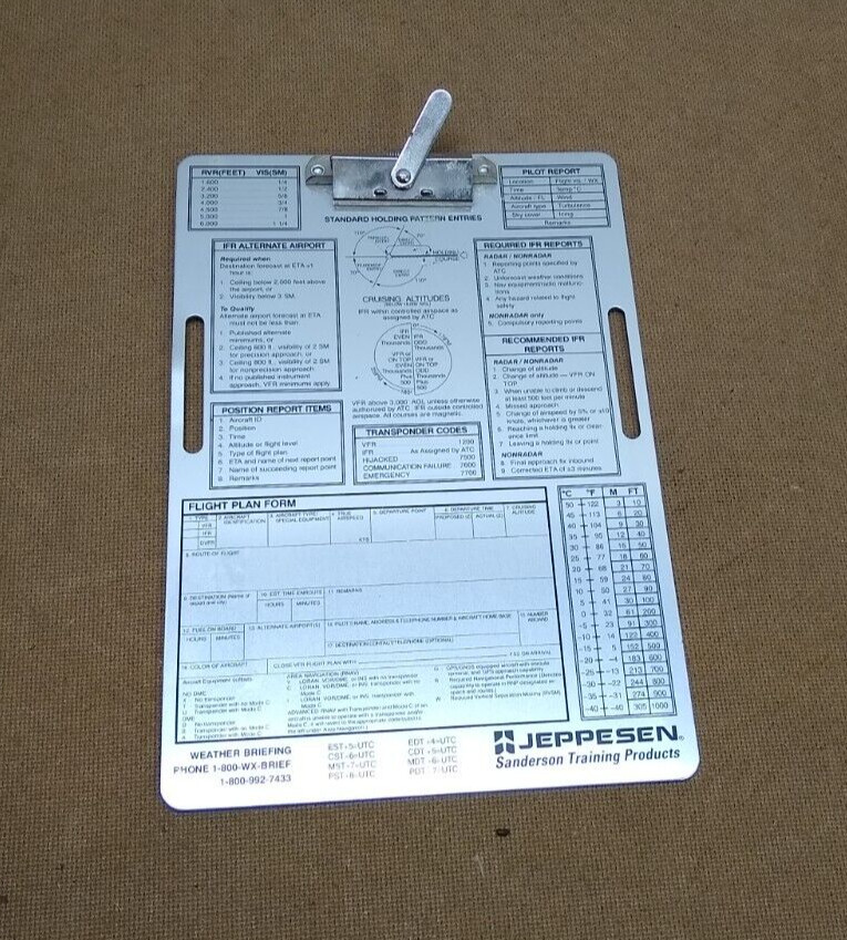 Jeppesen Aluminum Private Pilot Knee Clipboard