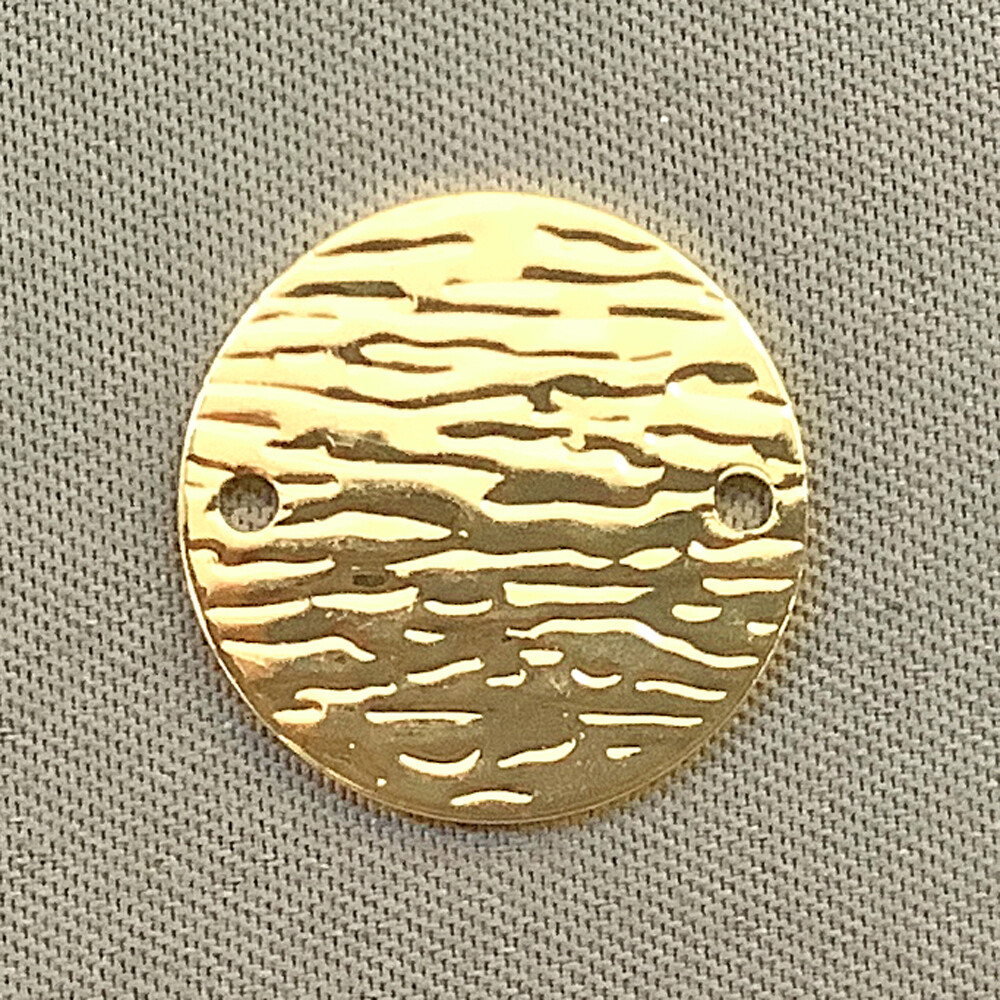 Textured Coin 2 Loop Links 16mm Gold Filled Plated Copper Q4 Per Pkg