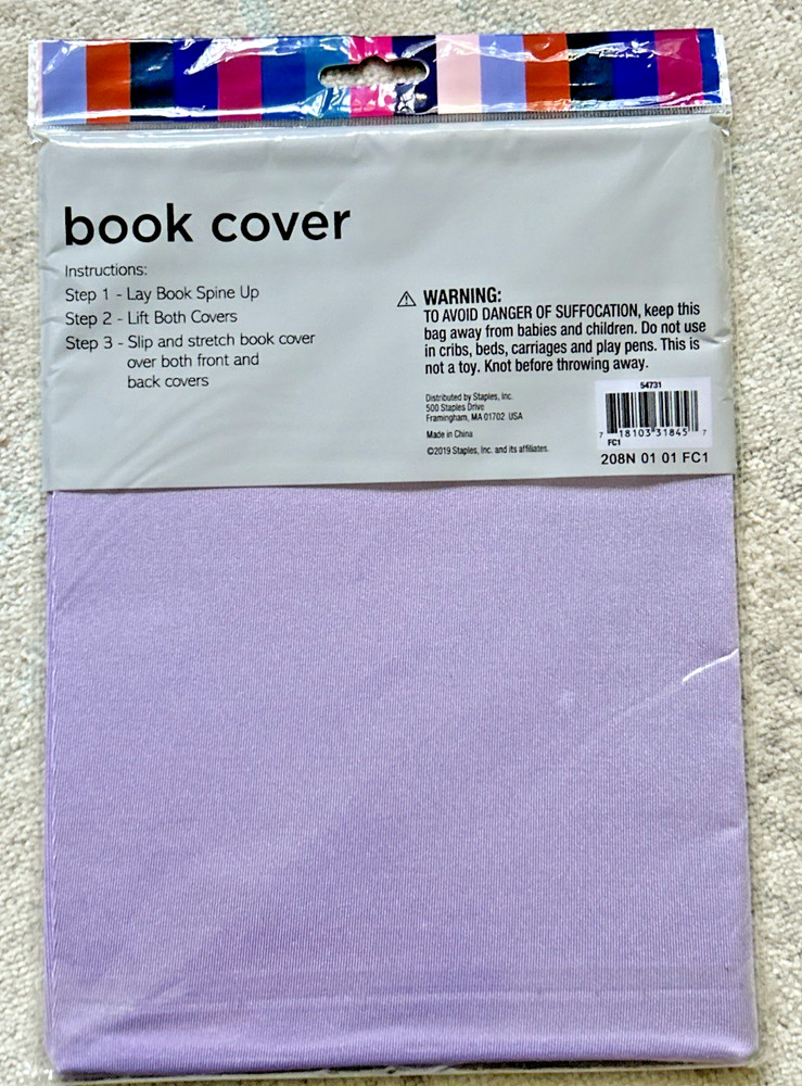 9 Fabric Book Covers – Stretchable Reusable Washable – New sealed