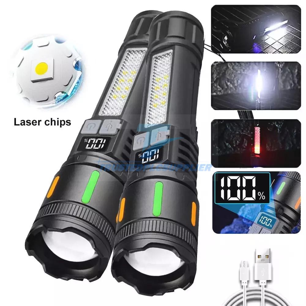 2 x 99000000 Lumens Super Bright LED USB Flashlight Rechargeable Work Light
