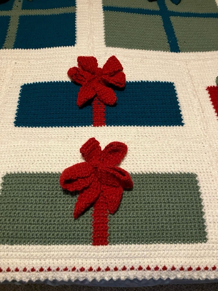 Handmade Christmas Packages Knitted Blanket