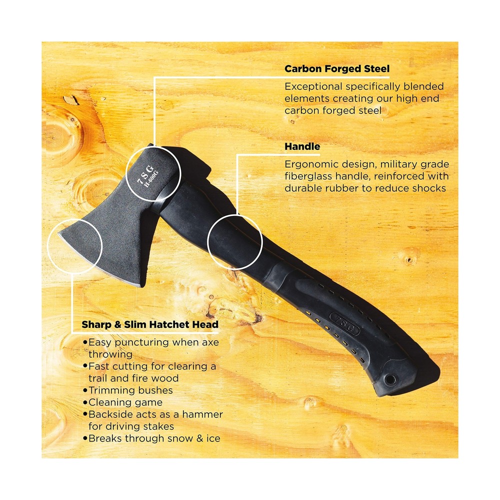 Camping Axe - Camping Hatchet with Sheath -Survival Throwing Axe - Survival H...