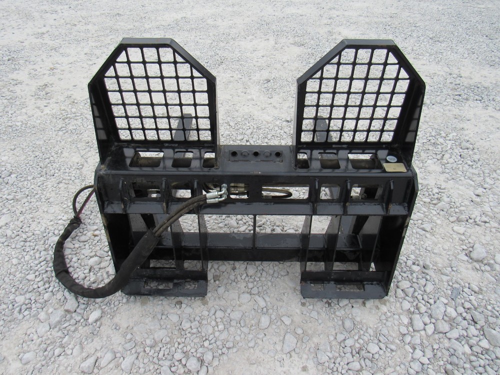 48″ Hydraulic Sliding Walk Through Pallet Fork Set Skid Steer Quick Attach