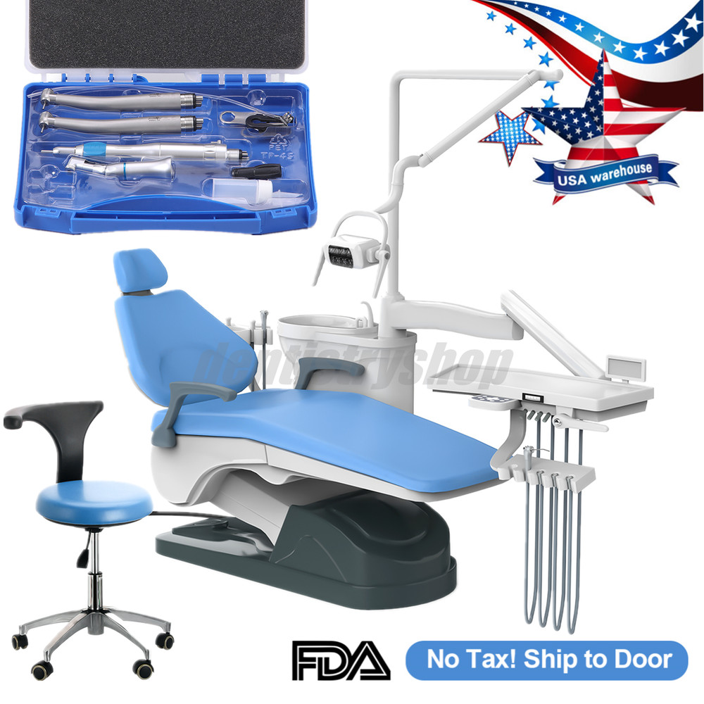Dental Unit Chair Computer Controlled Automaticlly Hard Leather & Handpiece Kit