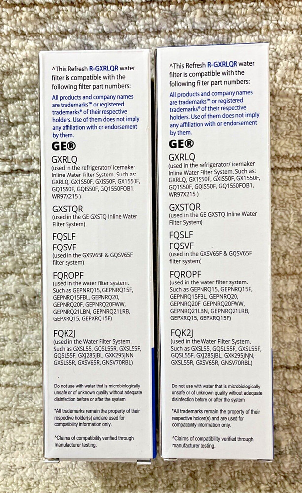 Refresh R-GXRLQR-S Premium Water Filter, Qty 2, Replacement for GE Refrigerators