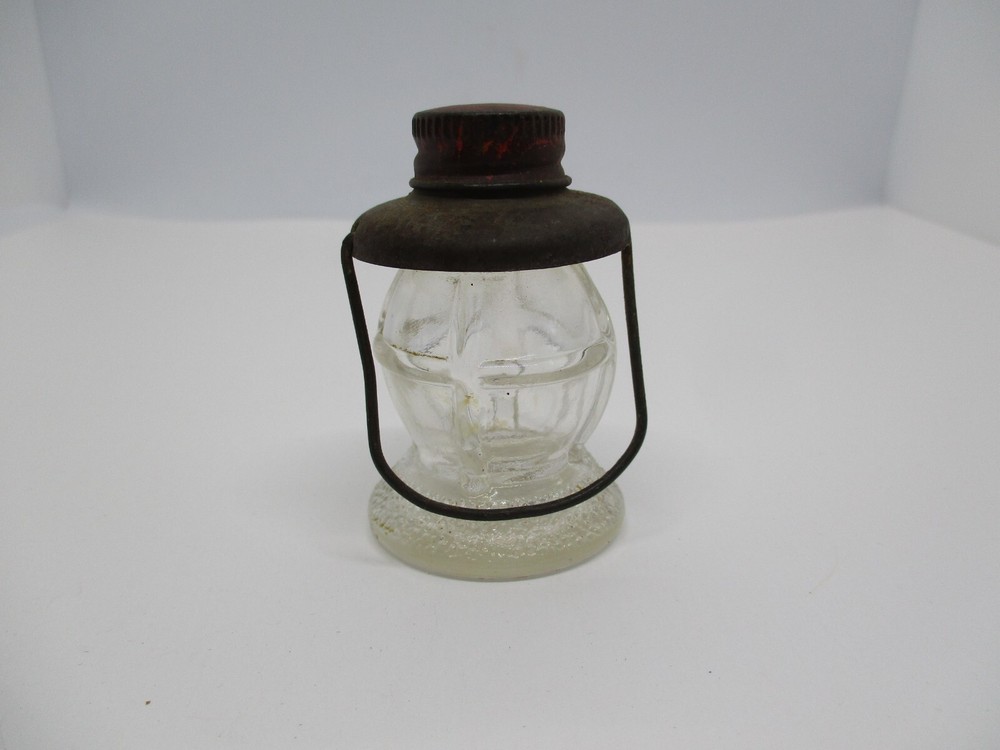 Vintage Miniature Glass Railroad Lantern Candy Container