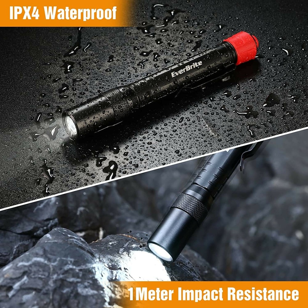 EverBrite Red Light Flashlight Multi-Function LED Pocket Pen Light AAA Batteries