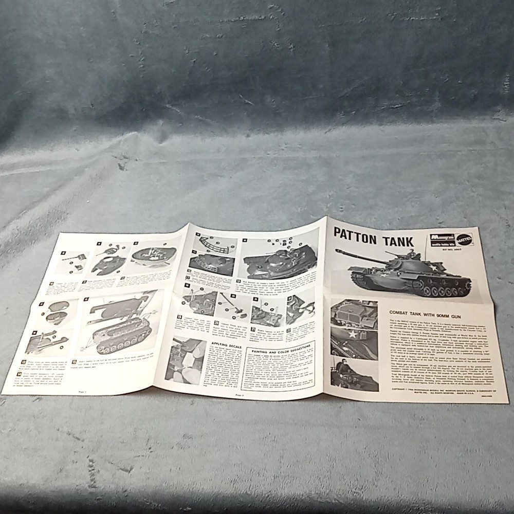 Patton Tank Replacement INSTRUCTIONS 1966 Monogram M48A2 Model Kit 6863