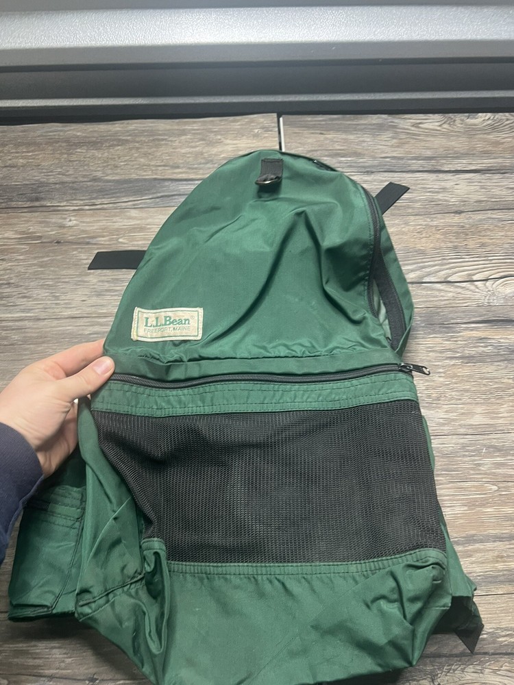 Large Green LL Bean Hiking Outdoors Backpack Vintage
