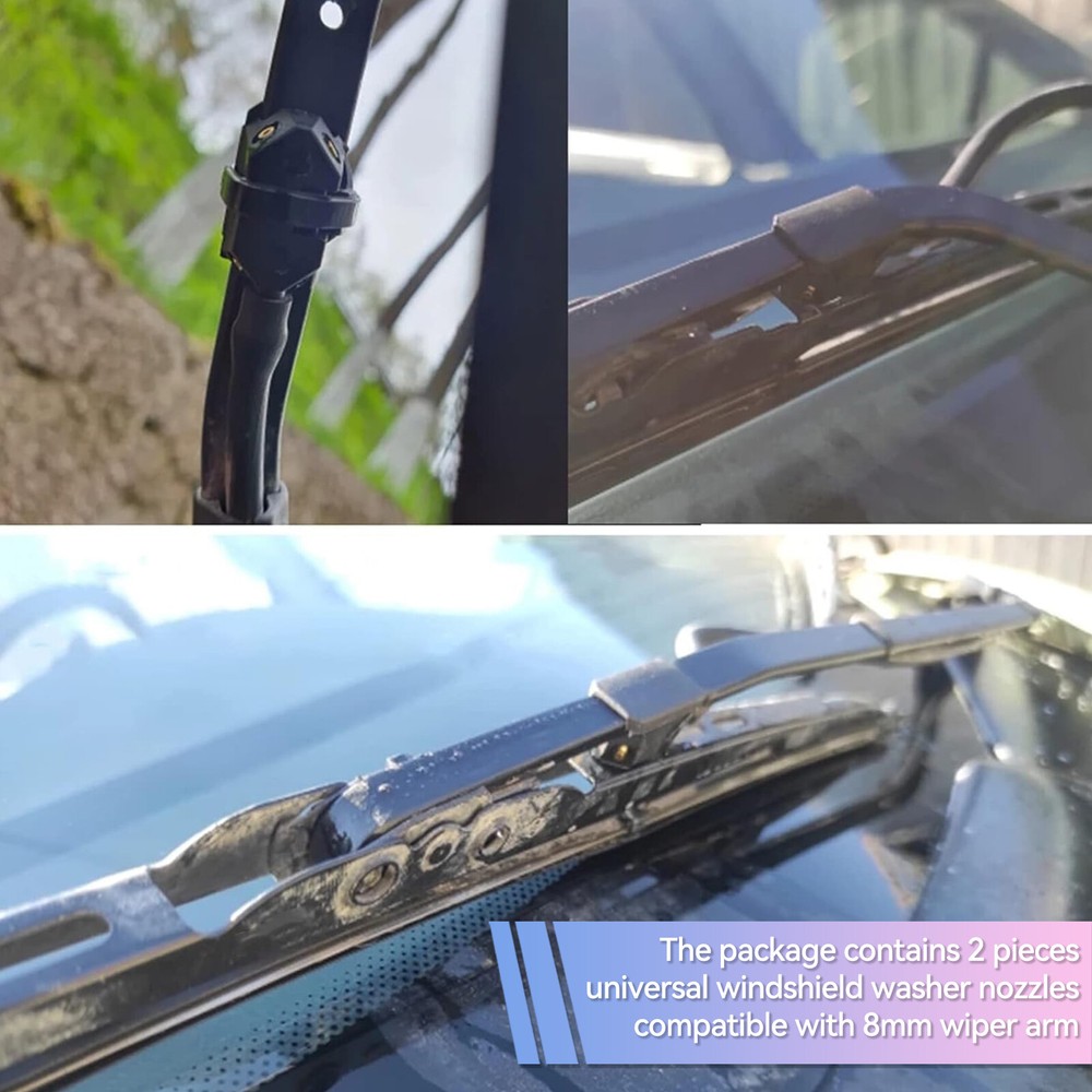 Pair Car Universal Windshield Washer Wiper Sprayer Nozzle Front Window Spray Jet
