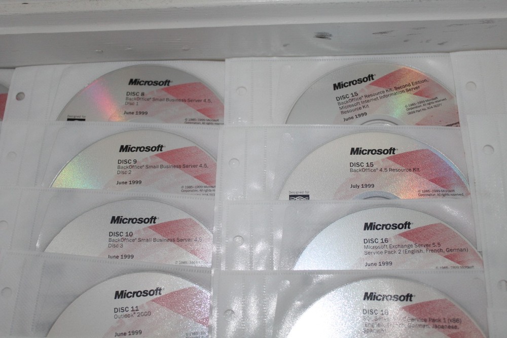 1999 MSDN BackOffice Test Platform Software 1 thru 16 and 19 thru 21