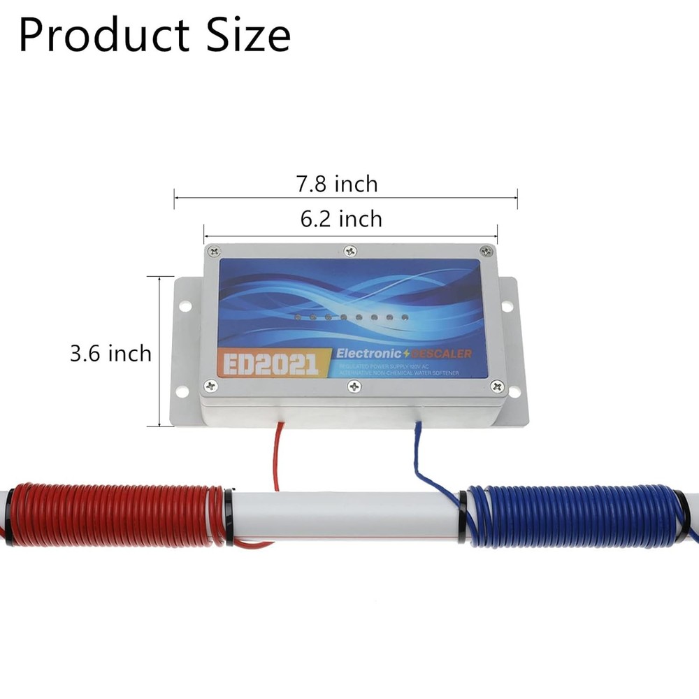 Electronic Water Descaler System, Reduces Limescale, Rust, and Minerals ED2021