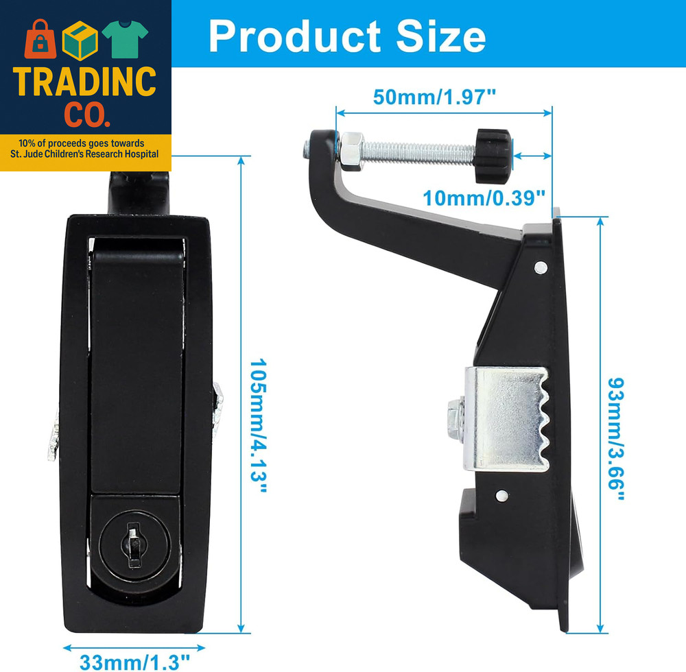 2 Pcs Compression Latch Lock, Zinc Alloy Trigger Latch Lock Adjustable Lever Han