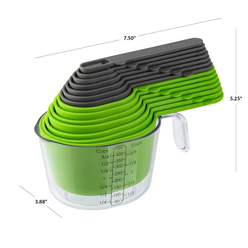 15pc Magnetic Measuring Set Measuring Cups & Spoons Kitchen Tools Space-Saving