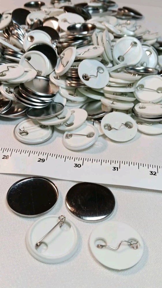 300 sets Round Button Making Metal Shells 1 1/4" & 1 3/16" Plastic Back Covers