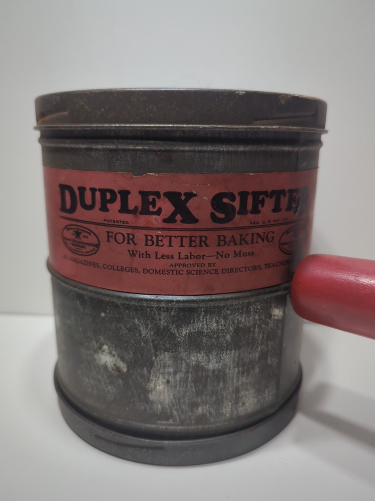 ✨VINTAGE✨ 1920's Duplex Sifter Lable RED HANDLE 5 cup