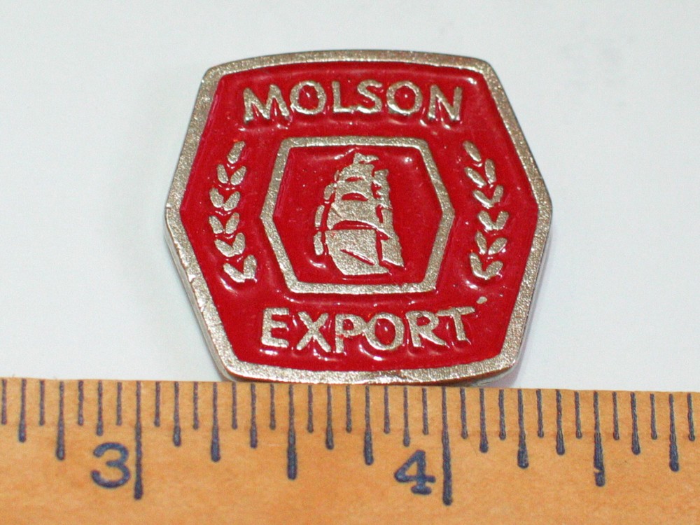 Molson Export Pin Badge , Vintage Beer Pin (2 Posts) **