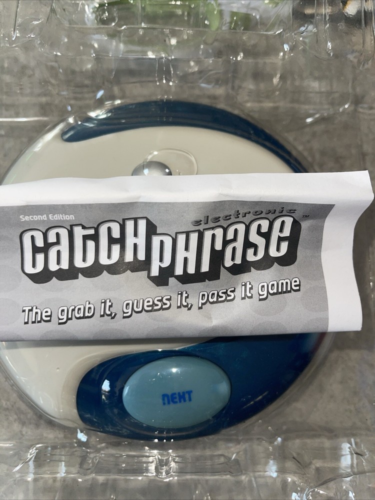 Catchphrase Hasbro Blue White Handheld Electronic Team 2004 Game Trivia Tested
