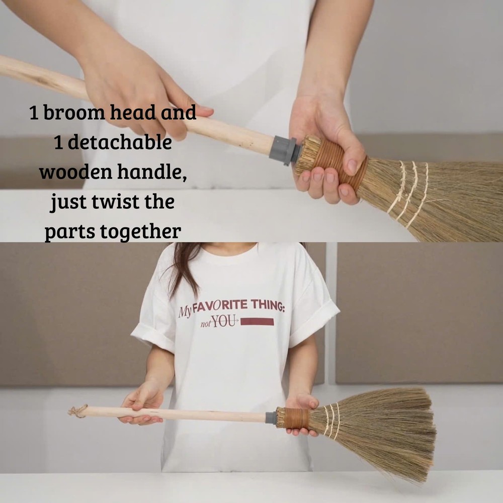 Natural Whisk Sweeping Hand Handle Broom - Vietnamese Straw Soft