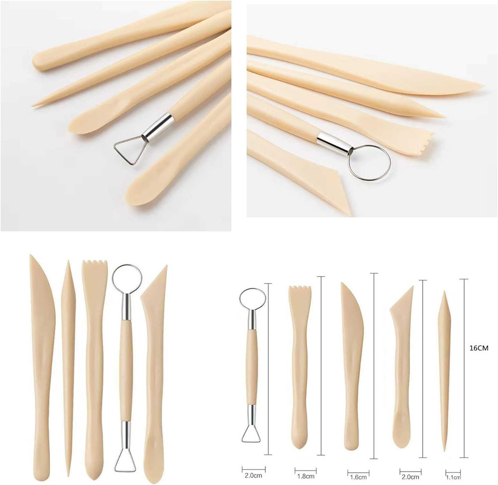 Beginner Clay Sculpting Tools Set Pottery Modeling Kit with Storage Roll