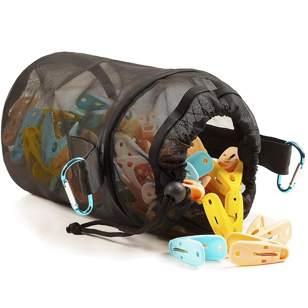 Mesh Clothespin Bag Holder Outside, Multiple Hanging Methods Clothes Pin Bag ...