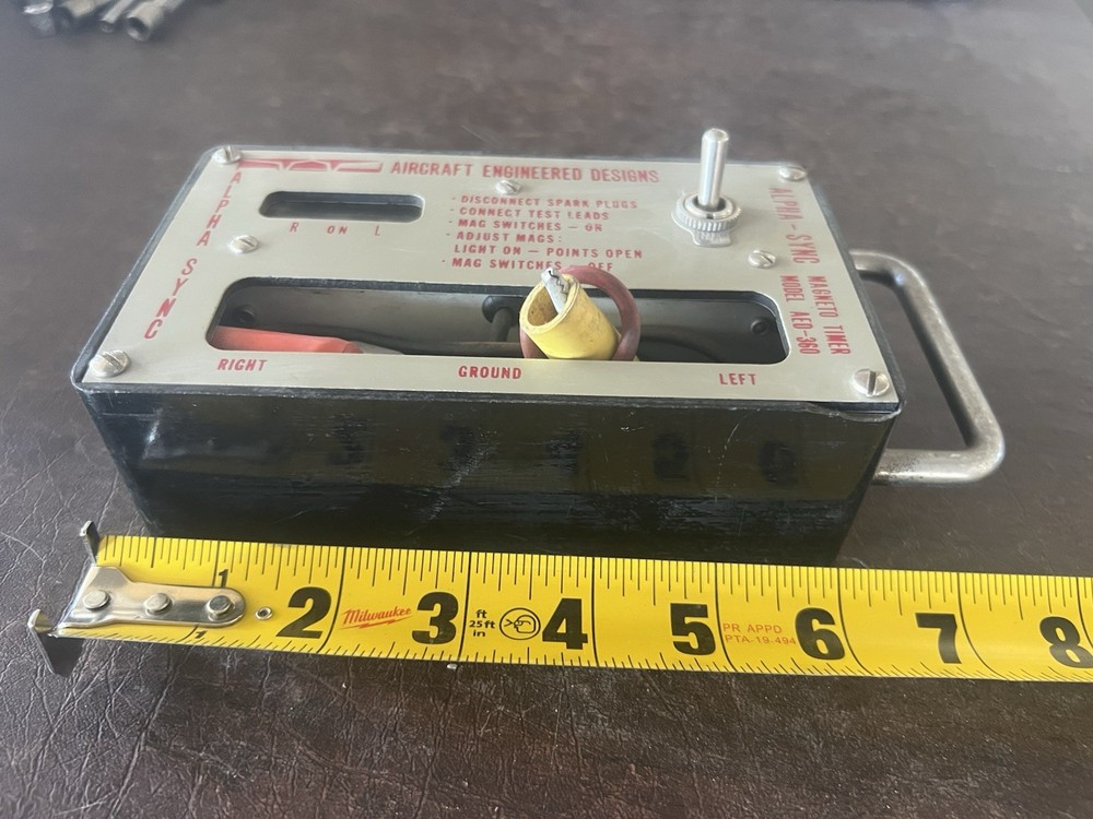 AED Alpha-Sync Magneto Timer Model AED-360 Aircraft Engine Timing Tool w/ Leads