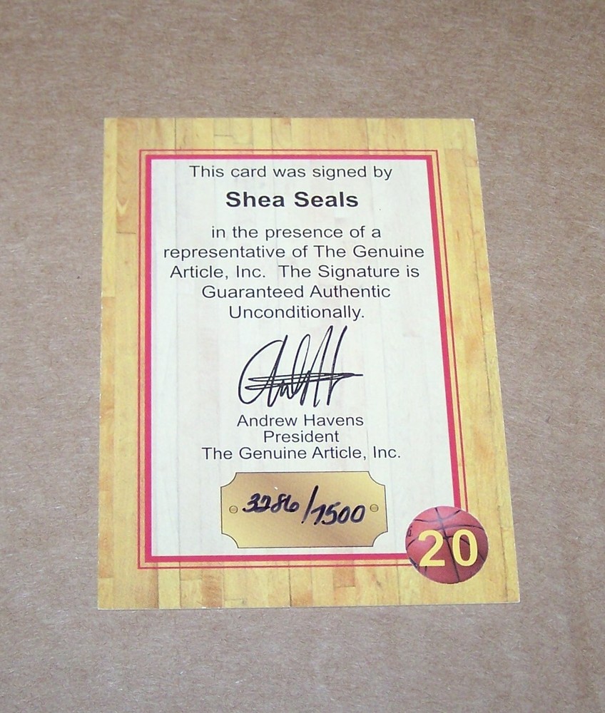 Shea Seals Signed Autograph Card 3286/7500 H2