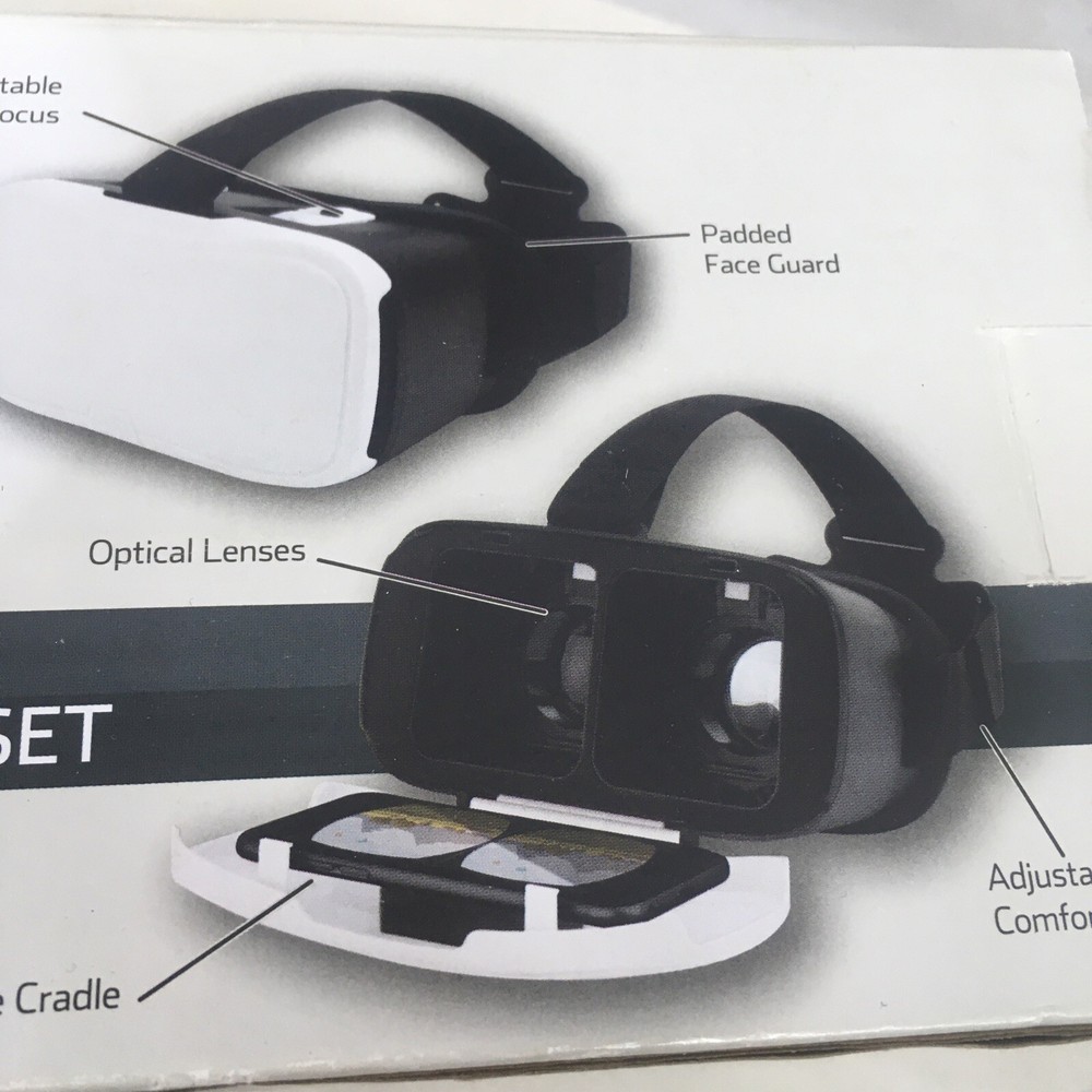 ONN White Virtual Reality VR Smartphone Headset for Apple or Android
