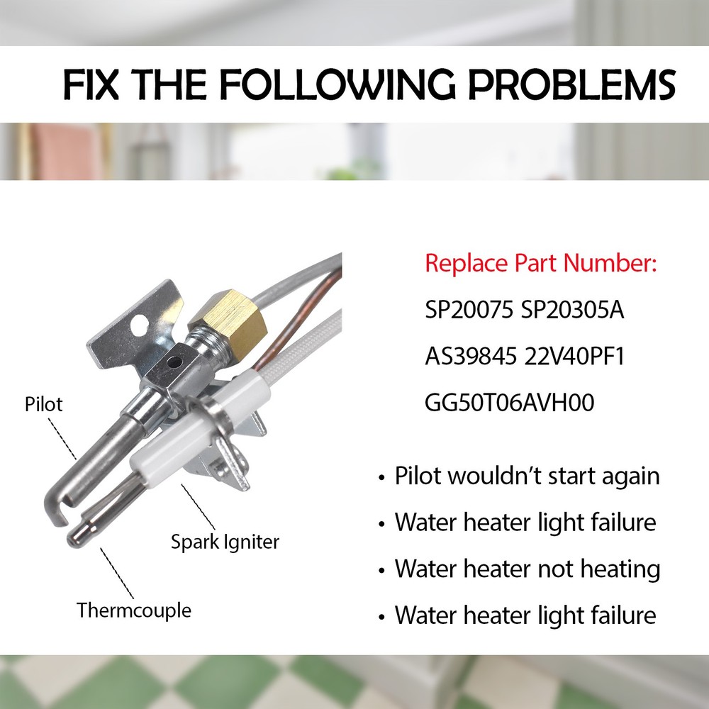 SP20075 Pilot and Igniter Assembly Replacement for Natural Gas Water Heater
