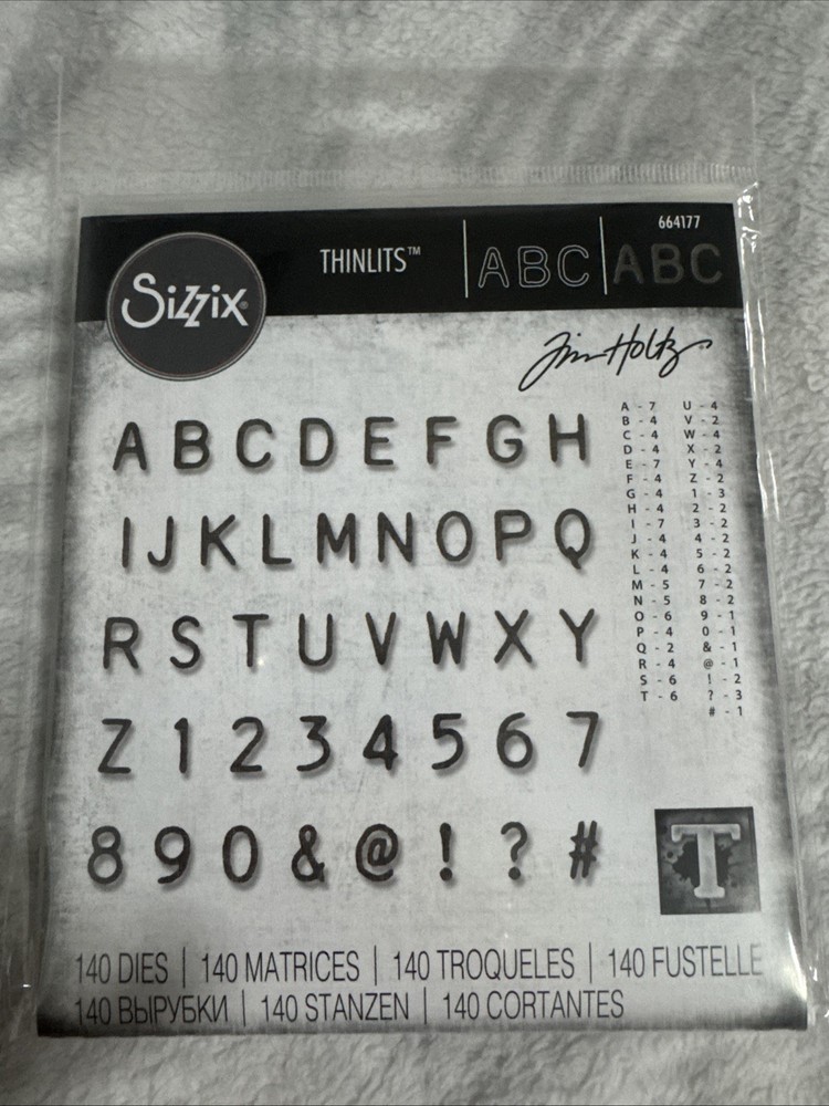 Sizzix Thinlits Dies By Tim Holtz 140/Pkg-Alphanumeric Label 664177 NEW