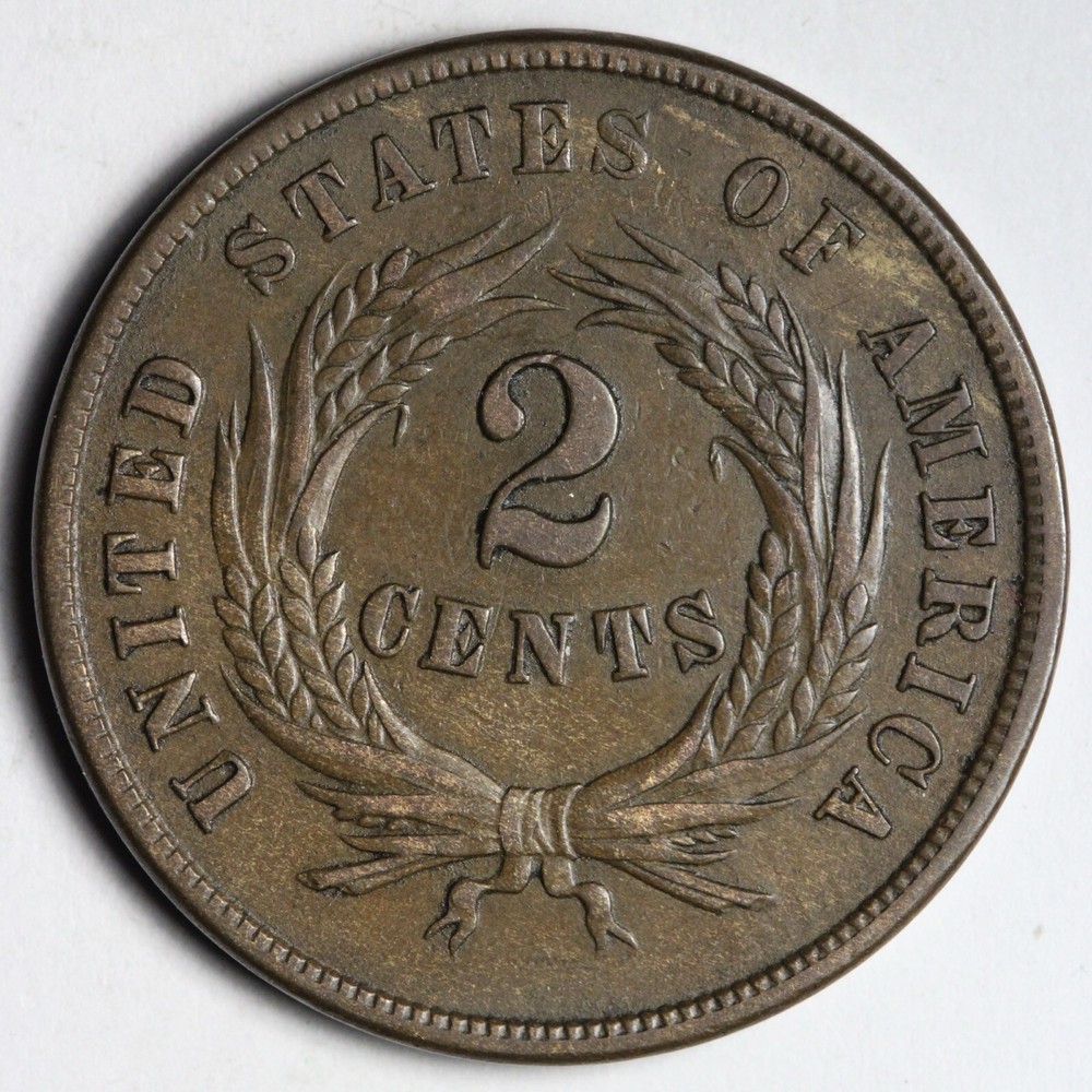 1864 L.M. Two Cent Piece CHOICE AU E544 SEM